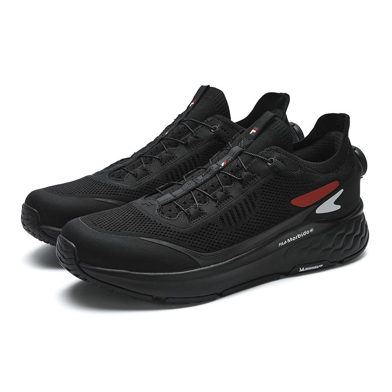 FILA Boa Comfortable Lightweight Fabric Shock Absorbing Durable Low Top Running Shoes Men sneakers Black A12M421803FBK