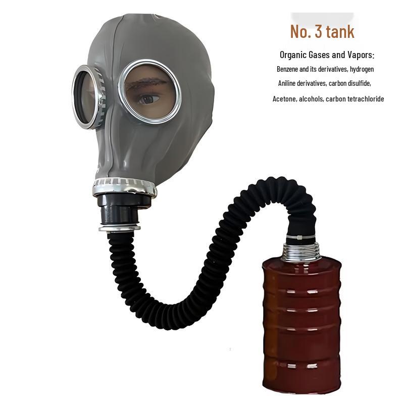 Химически стойкий защитный костюм с длиннотрубной противогазом