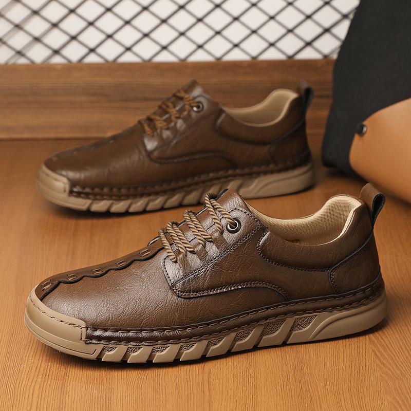 Fashion Leather Mens Sneakers Classic Comfortable Casual Shoes Outdoor Walking Footwear Big Size Male Treking Footwear Trainers