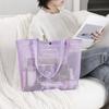 Portable Toiletry Storage Bag Large Capacity Shoulder Handbag Mesh Beach Bag Shopping