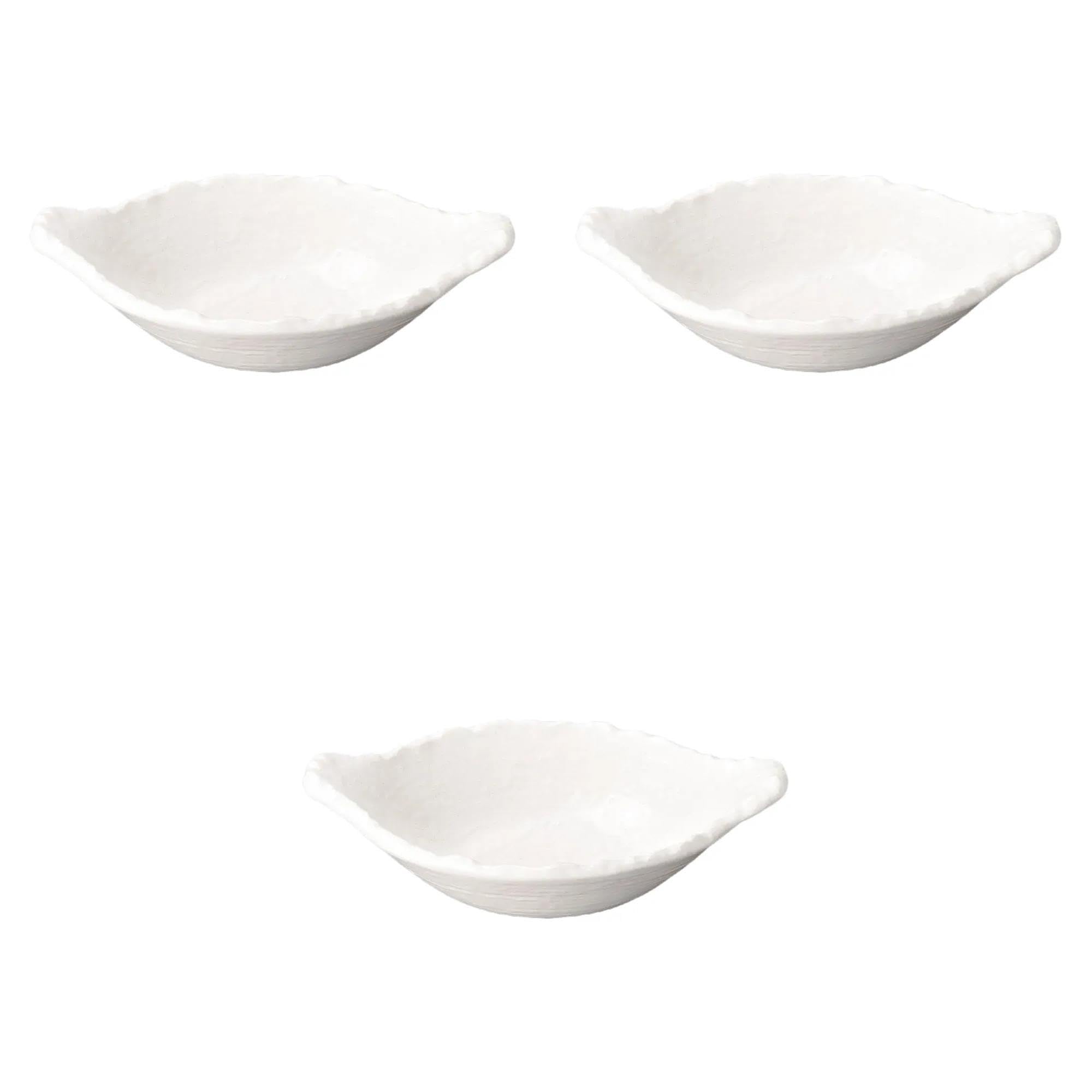 

Set of 3 White Irregular Shaped Shallow Pots x 22 x 7 Banko Ware Earthenware Pots for Direct Fire Setomonohonpo [28 cm] Use, белый