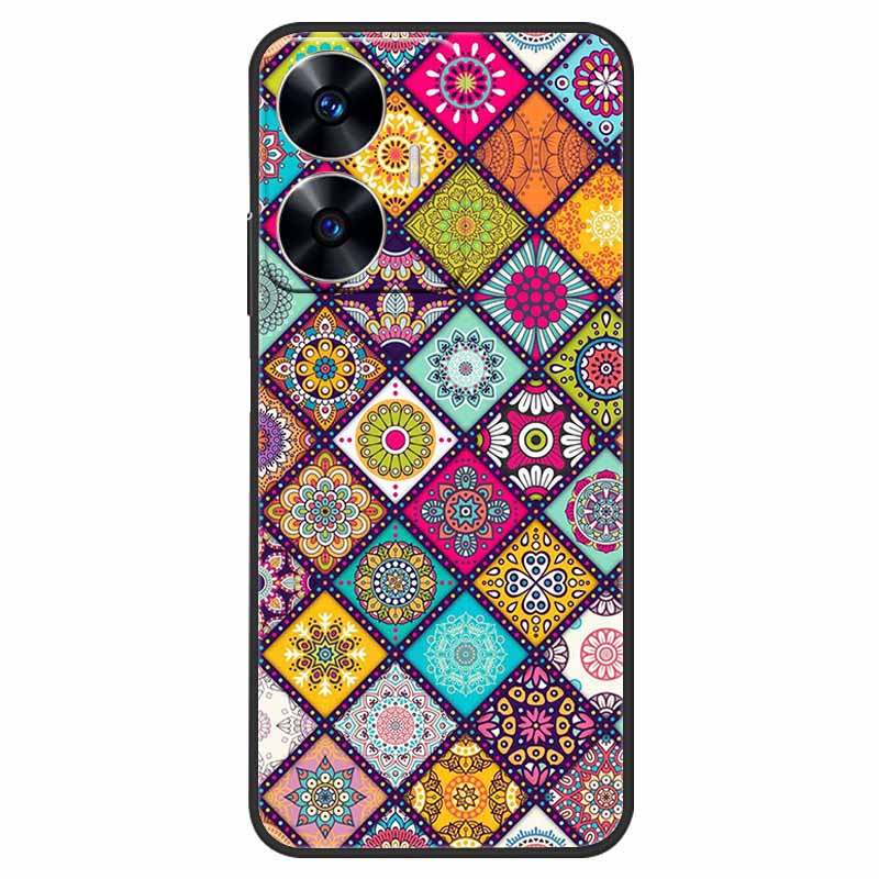 Phone Cover For Realme C55 Case Black Silicone Fundas For Realme C55 RMX3710 TPU Soft Back Coque Star Painted on RealmeC55 C 55