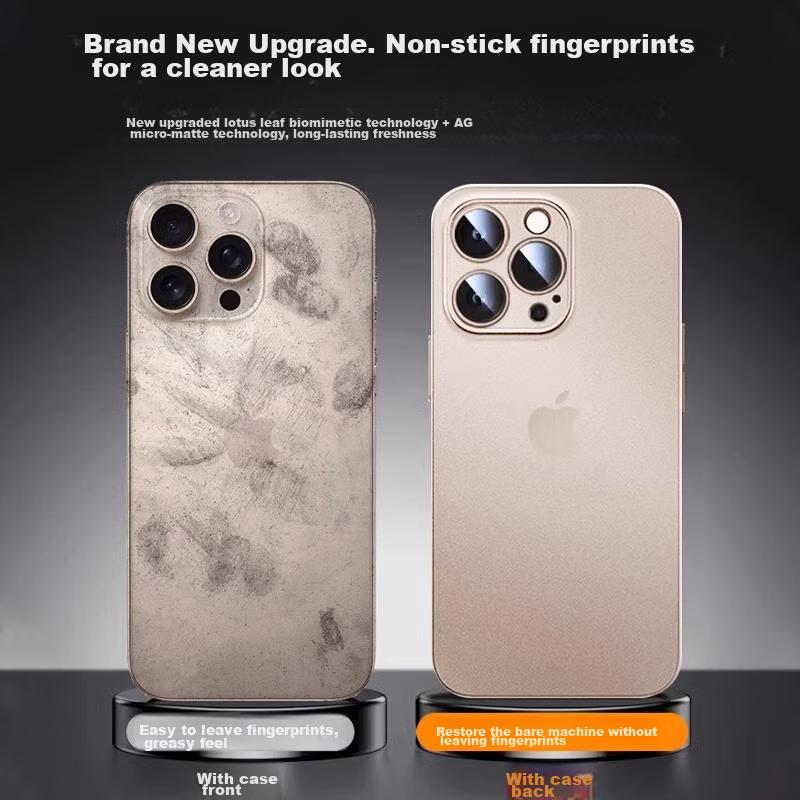 Eddga IPhone 16 Pro Max Case, Ultra-Thin Frosted Semi-Transparent Full Camera Protection Shockproof Skin-Friendly Cover Desert Gold]