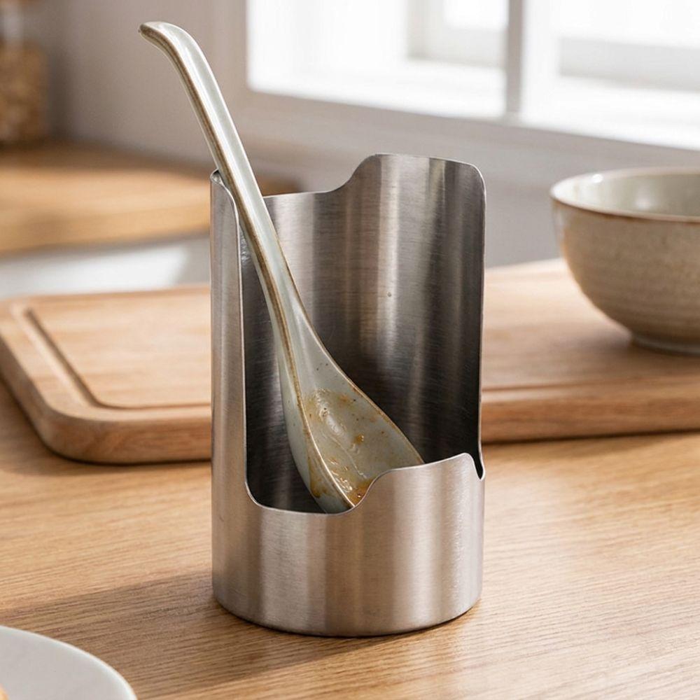 Stable Spoon Holder Tray Stainless Steel Spatula Holder Pot Lid Storage Rack  Dinning Table