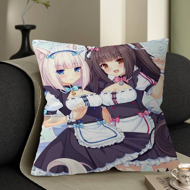 Anime Nekopara Pillow Gift Home Office Decoration Bedroom Sofa Car Cushion Cover Case 45X45