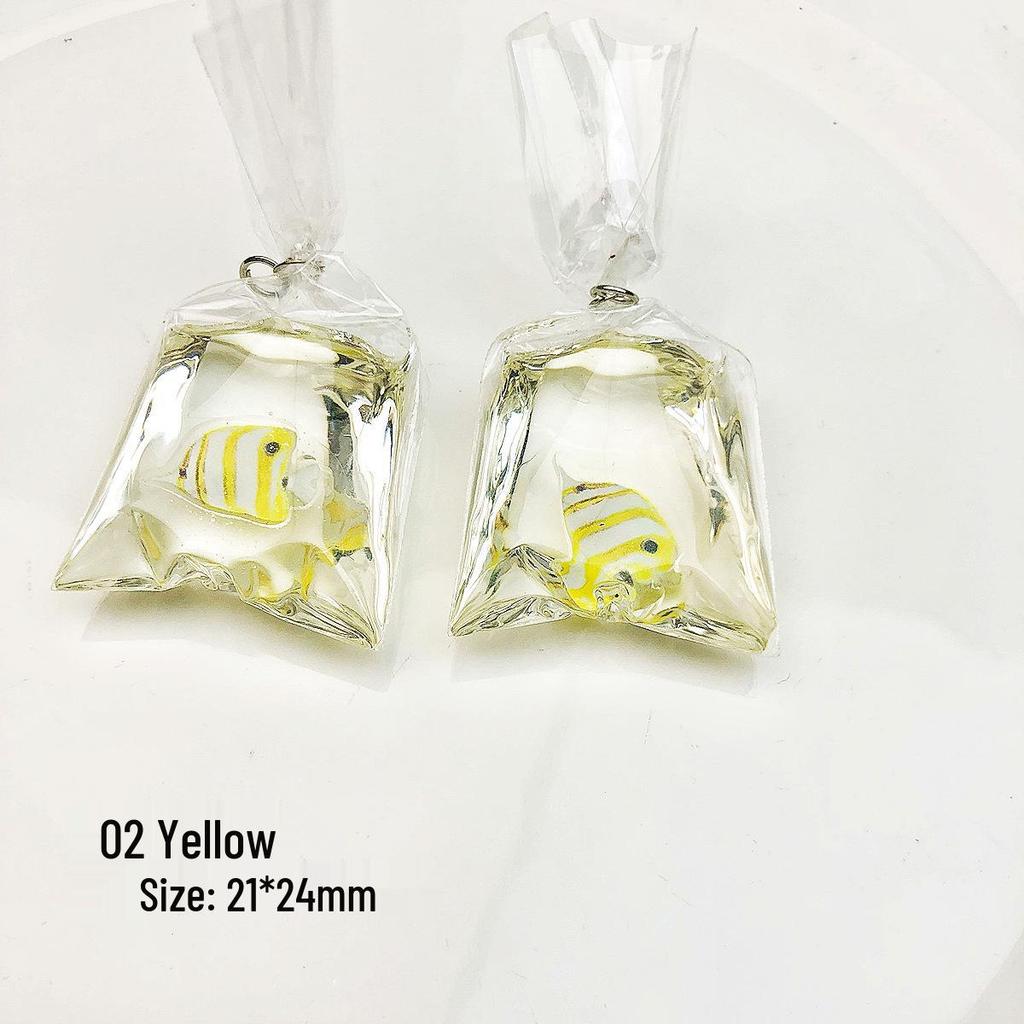 Tropical Fish Cartoon Keychain Necklace - DIY Water Bag Ocean Jewelry Accessory