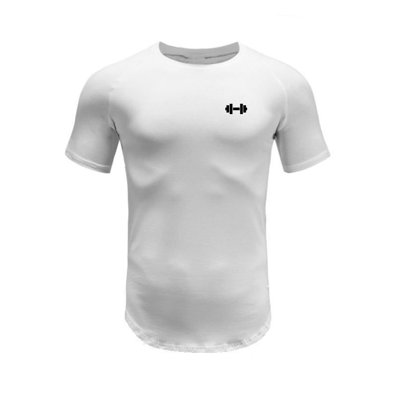 Muscleguys Summer Cotton Running T-shirts Mens O-neck Slim Fit Fitness Short Sleeve T Shirt Bodybuilding Gym Clothing Casual Sports Tops