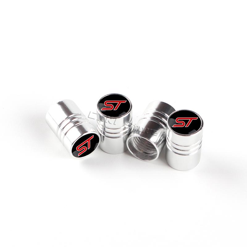 BBBF7 4PCS Car Wheel Tire Valve Stem Caps Airtight Cover For Ford ST Line Focus X 2 3 Mondeo Fiesta Kuga MK2 MK3 MK4 Tyre Accessories