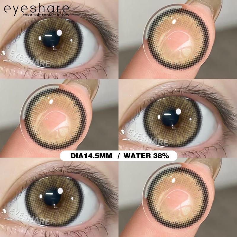 EYESHARE 1 Pair BUBBLE Gray Contact Lenses for Eyes Brown Natural Korean Softlens Beauty Eye Makeup Lens