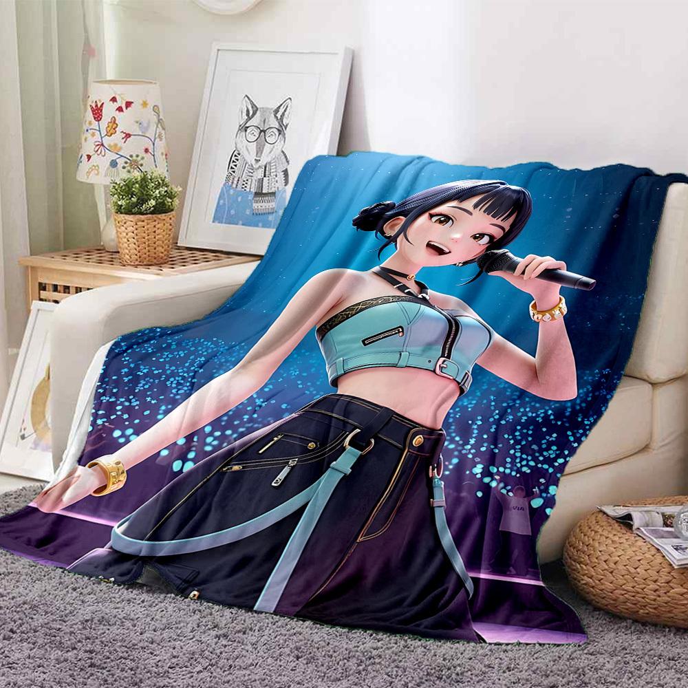 1pc Huntrix Flannel Blanket [Cozy Throw Blanket] For Sofa, Bed, Travel, Camping, Livingroom, Office, Couch, Chair, And Bed