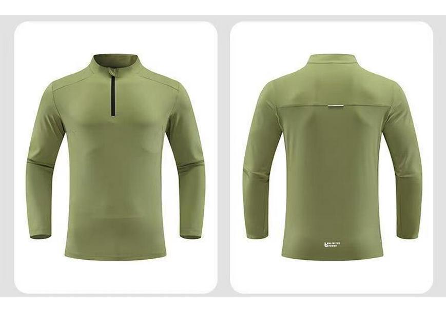 Men's Half-Zip Long-Sleeve Sports T-Shirt - Autumn/Winter Outdoor Casual Running & Fitness Top