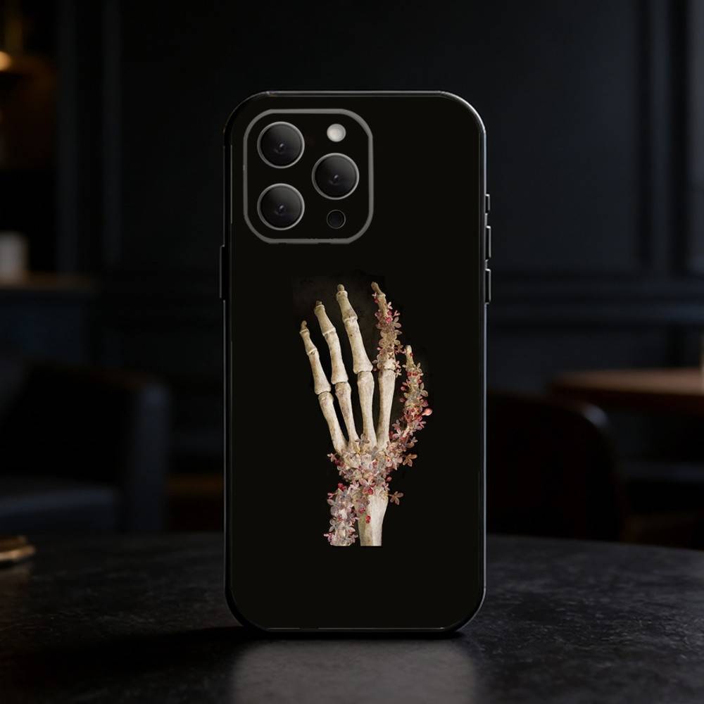 Anatomy Skeleton Phone Case For iPhone 17,16,15,14,13,12,11 Plus,Pro Max,SE4Soft Silicone Black Cover