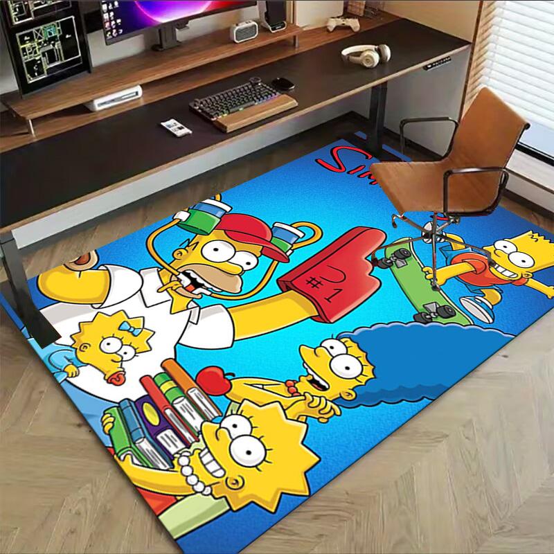 1pc Simpsons Family Celebration Carpet for Playroom Bedroom Living Room Sofa Home Decor,kids Game Area Rug Non-slip Floor Mat Y82660