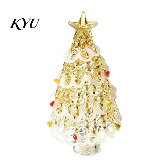 Unique Christmas Gifts for Friends Glazed Tree Figurine, Glass Pulled Wire Desk Decor, Desktop Decor Mini Holiday Tabletop Ornament Car Home,