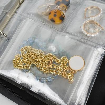 Portable Large Capacity Clear PVC Jewelry Organizer Sealed Dust-proof Jewelry Display Bag with Zipper Earring Holder For Home