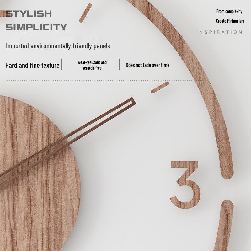 2022 Nordic Solid Wood Silent Quartz Wall Clock for Living Room