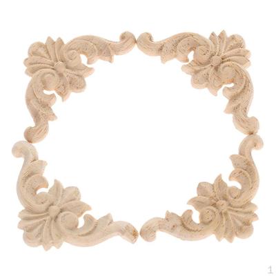 Carved Corner Onlay Applique Wooden Craft Unpainted Kitchen Furniture Wardrobe