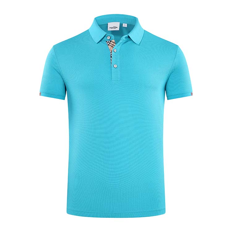 YHHC 98698  190G Long-staple Cotton Liquid Ammonia Beaded Lapel Polo Shirt