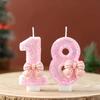 Cute Princess Pink Bow Birthday Candle Cake Decoration