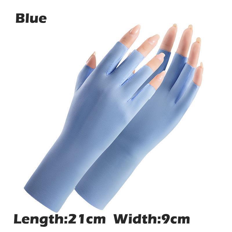 1 par de luvas femininas, luvas sem dedos, proteção solar, luvas de direção ao ar livre, luvas respiráveis de verão