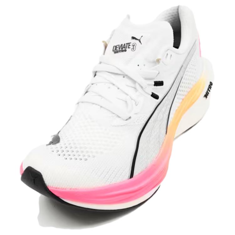 Puma Deviate Nitro 3 Comfortable Durable Breathable Low Top Running Shoes Women Running Shoes White 378450-04