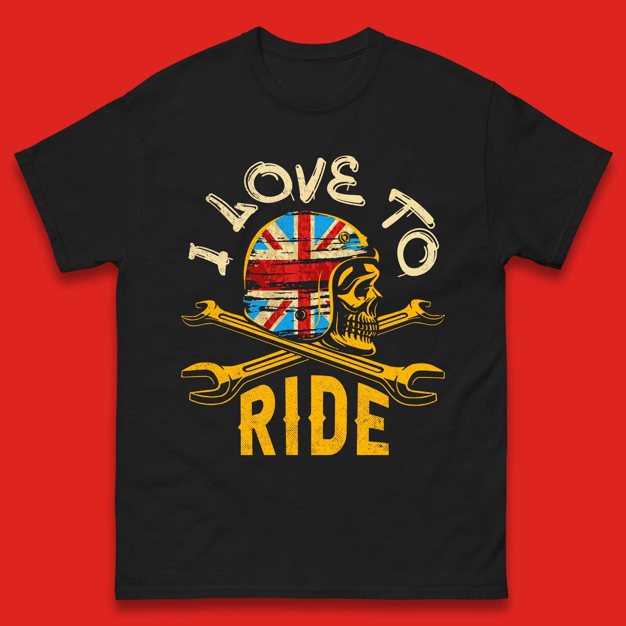 Biker Skull Helmet Motorcyclist Mens T-Shirt Womens Tops Tees 3XL