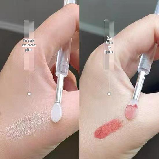 Portable Silicone Lip and Eyeshadow Brush with Dustproof Lid
