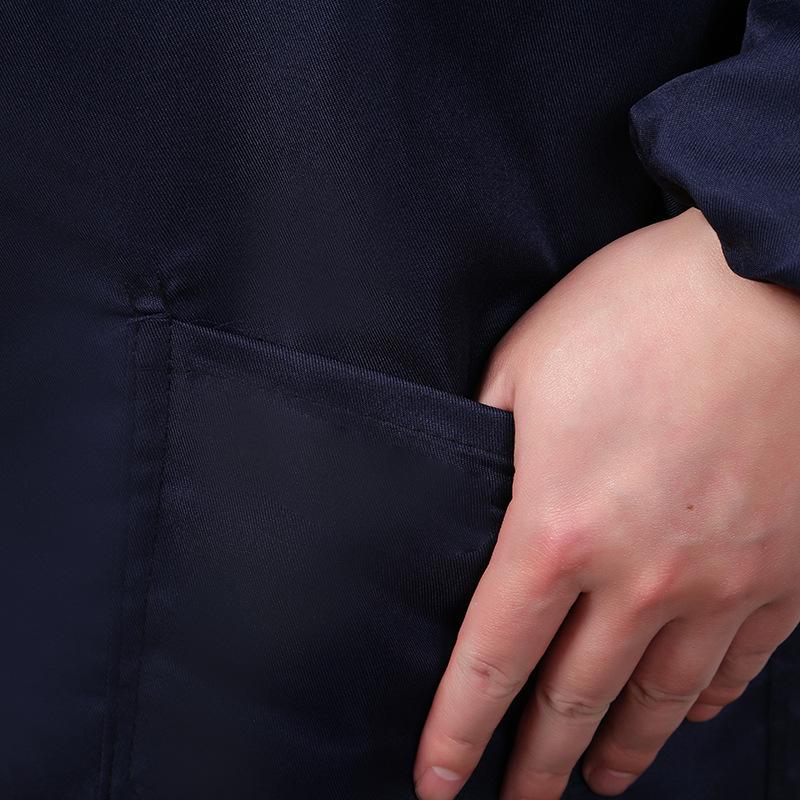 Men's Long-Sleeve Blue Workwear Smock with Custom Logo