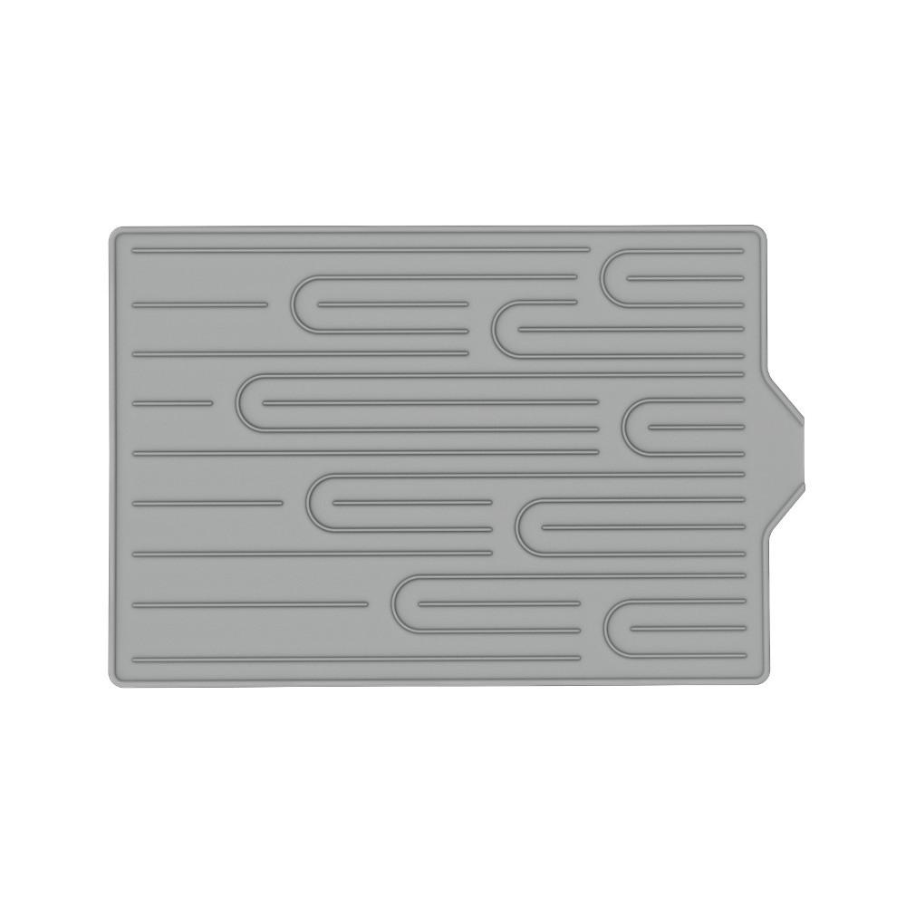 Drainage Function Kitchen Sink Mat Heat Resistant Kitchen Sink Storage Mat Silicone Drain Mat  Bars серый
