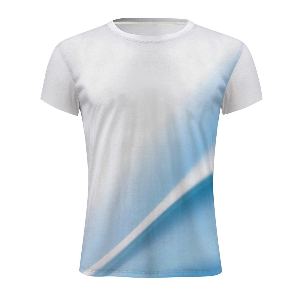 Summer Round Neck 3D Modern Art Patterns Print Top Fashionable Casual Short Sleeved Men's T-shirts