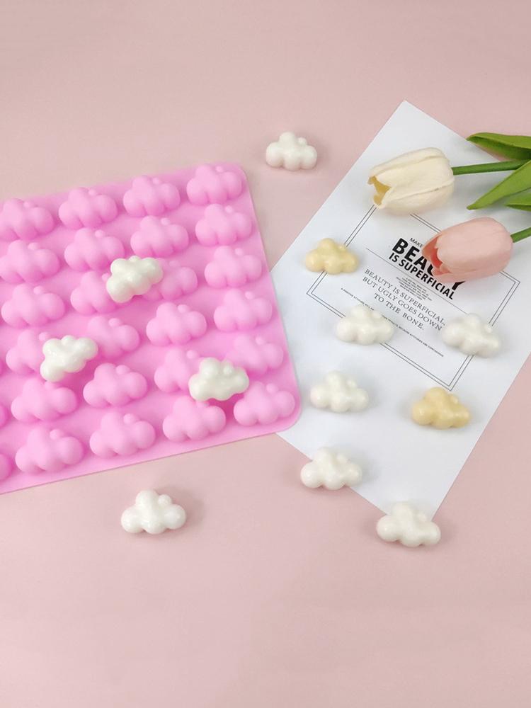 

Clouds Silicone Mold Weather Shape DIY Baking Cake Chocolate Fondan Ice Cube Mold Chocolate Mousse Cake Decor Baking Mould рожевий