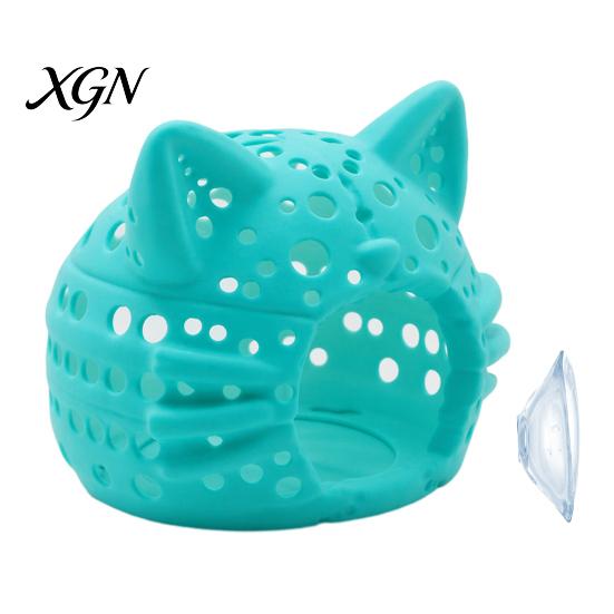 Fish Tank Hideout Aquarium Shrimp Cave, Cat Head with Suction Hiding Cave Cup, Decorative for Betta Tanks Accessories