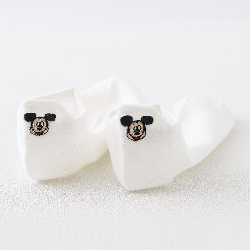 

Женские невидимые тонкие носки с низким вырезом - Микки Мультфильм Черно-белые One Size