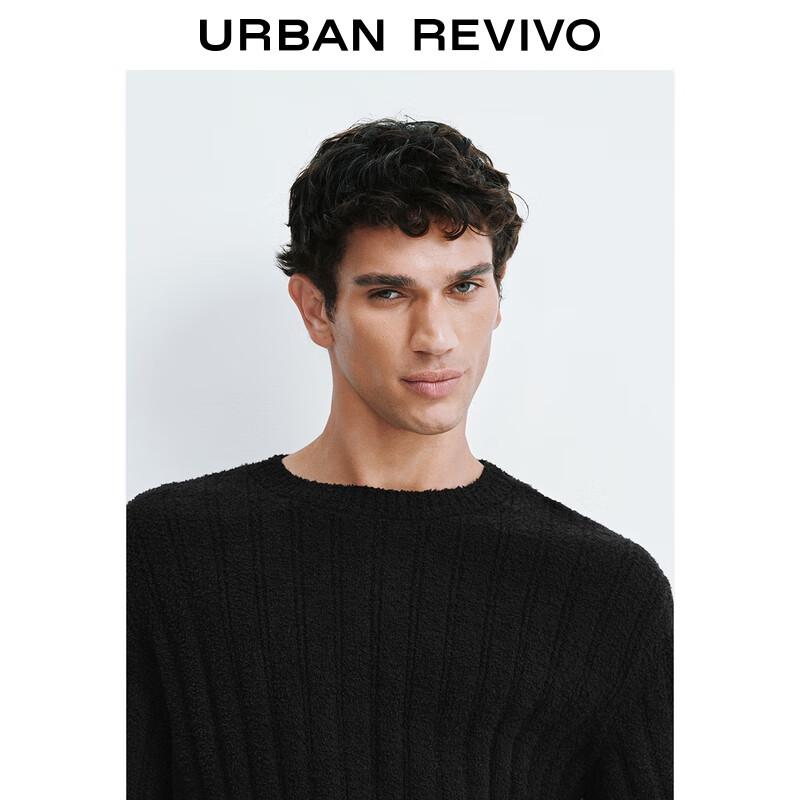 UR Men's Textured Crew Neck Knit Sweater