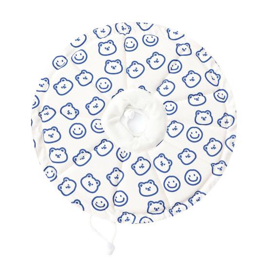 Padded Cat Cone Collar Adjustable Drawstring Pet Recovery Collar Soft Fabric Dog Cone Prevents Licking Biting Wound for Cats And Dogs S Bear