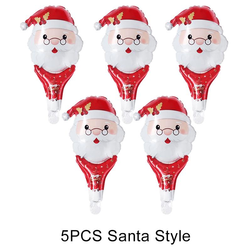 

5/10PCS Santa Claus Style Christmas Handheld Balloon Festive Atmosphere Decorating Prop Christmas New Year Party Supply Gift ZYF Other