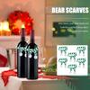 6Pcs Christmas Mini Scarves for Wine Bottles Decorations Knitted Cloth Ornaments Holiday Party Table Tree Dining Room Xmas Decor