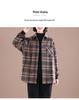 Women's Winter Brushed Plaid Long Sleeve Mid-Length Coat