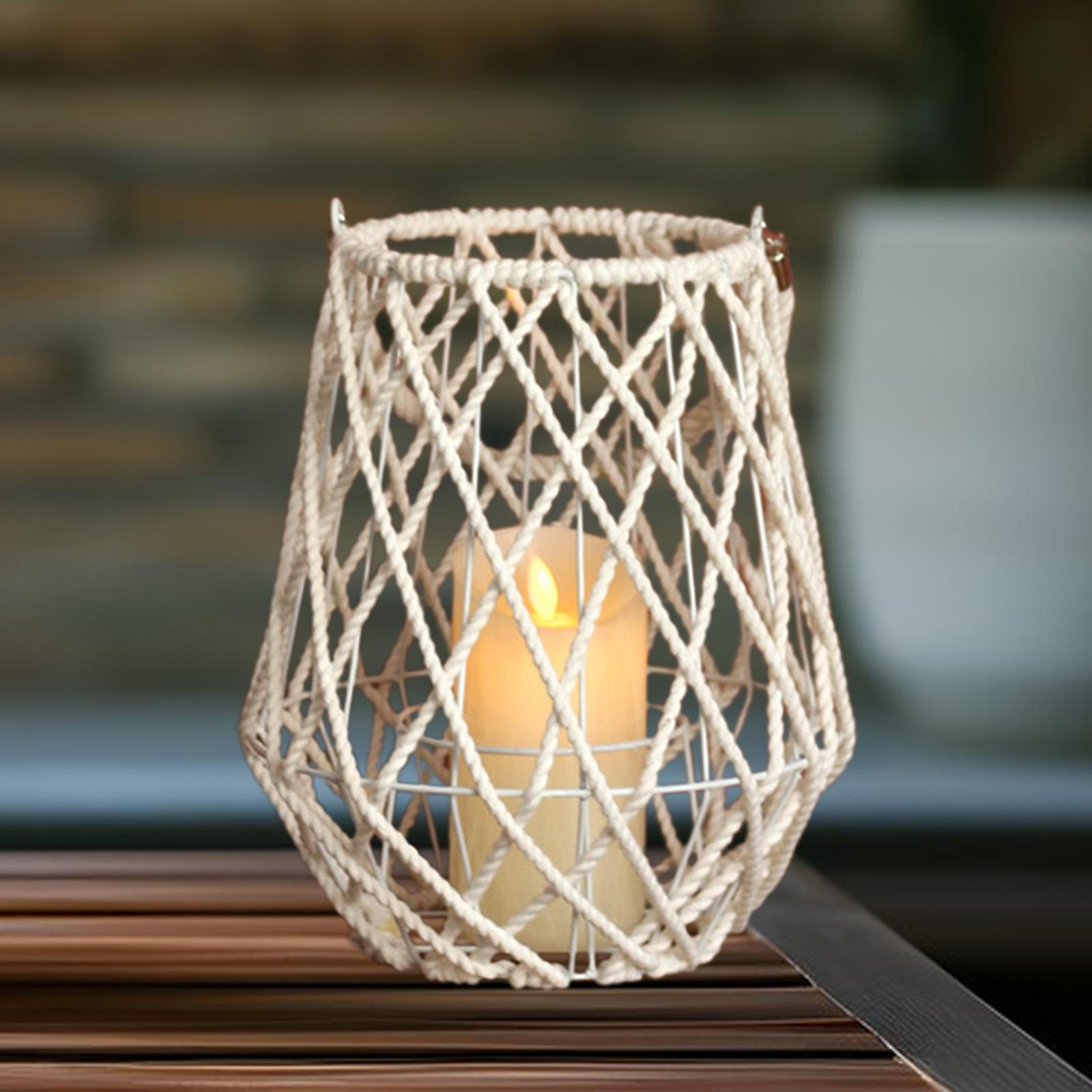 

Подвесной подсвечник Декор Плетеный настольный Проволочная клетка с ручкой Фонарь для Height 28cm