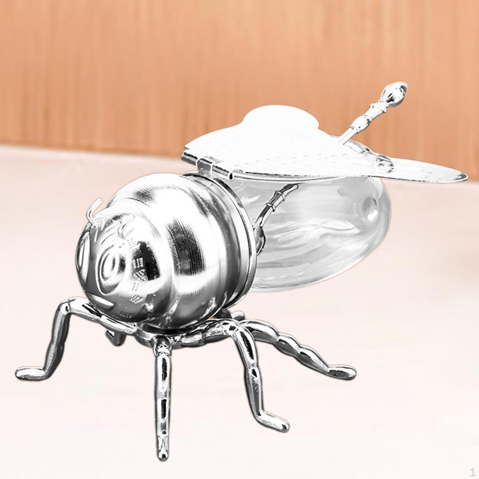 

Горщик для приправ у формі бджоли. Практичний, легкий, сучасний контейнер для цукру, багаторазовий для дому срібний