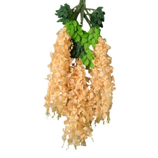 Artificial Wisteria Flower Hanging Garland Faux Silk Hanging Flower Strings Fake Wisteria Flower Vine for Wedding Garden Background Decor