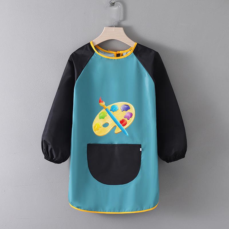 Children's Waterproof Art Smock with Logo - Reversible Apron for Painting and Eating  