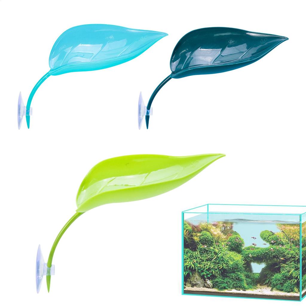 Aquarium Decor Frog Habitat Leaf Suction Cup Reptile Basking Area Resting Terrace Suction Cups Tank Decor Simulated Leaves Scene