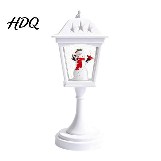 Decorative Street Lamp Christmas Snow Sphere Lamp Retro Design Santa Battery Operated Snowman Tree Night Light for Bedroom Tabletop Decor