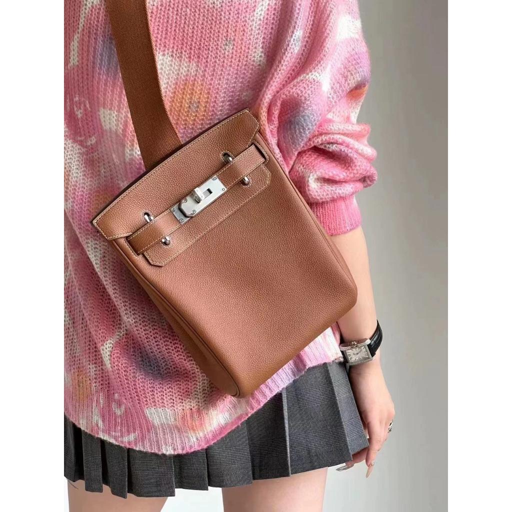 Neue weiche Leder Keli Tasche, Unisex Leder, Brusttasche, erste Schicht Rindsleder Pendler Schulter Schrägbandtasche 17CM