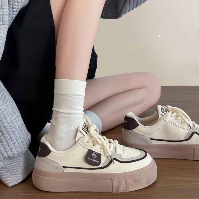 

Comfortable Thick-soled Agander Training Shoes Versatile for Women Retro and Niche White Sneakers Casual Sneakers 35 синий