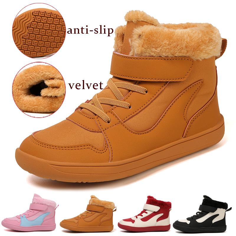 Boys/girls snow boots | Children's wide-toe barefoot snow boots | Toddler/Little/Big children's warm boots Kids Winter Sneakers