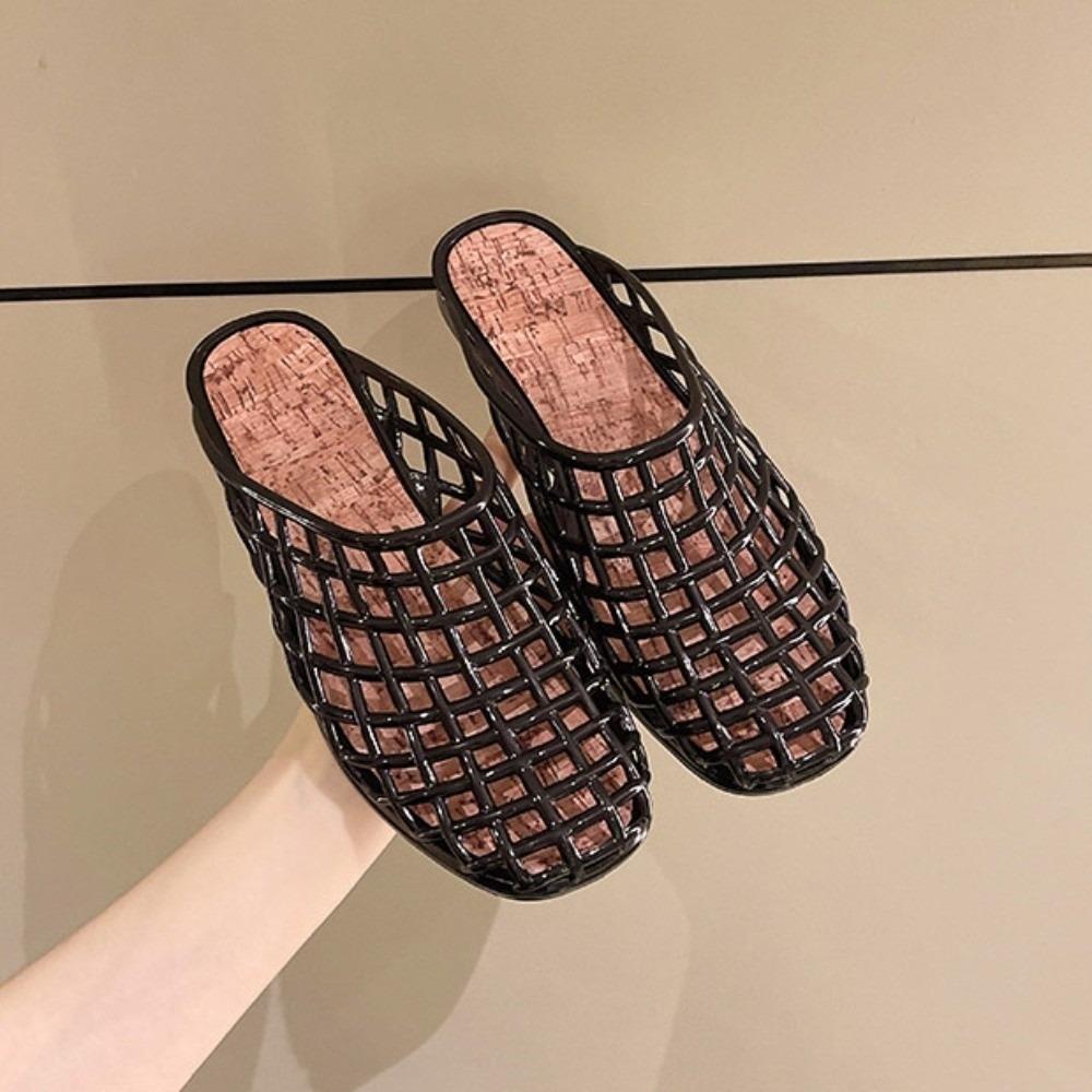 Soft Fishing Net Jelly Sandals Non-Slip DIY Shoes Charms Shoes Casual PVC Crystal Slippers  Girls