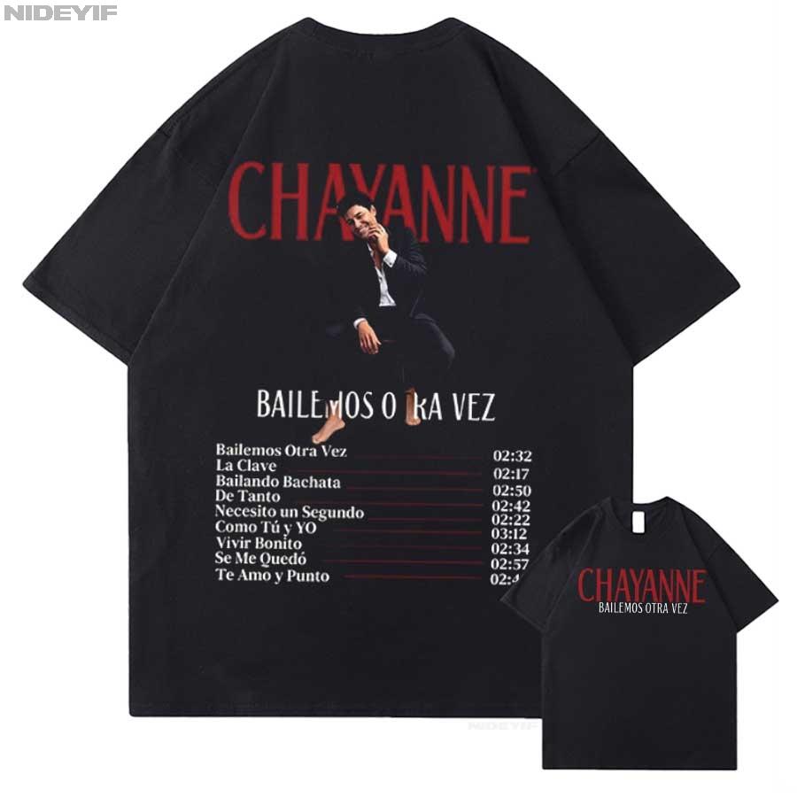 Rapper Chayanne Bailemos Otra Vez 2025 T shirt for Men Women Hiphop Streetwear Oversized Tops 100 Cotton TShirt CN1 S