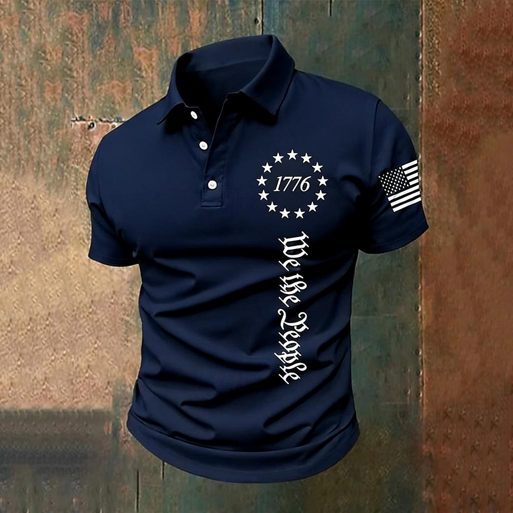 Men's US Flag 3D Print Patriotic 1776 Short Sleeve Polo Shirt Summer Shirt Summer Casual Outdoor Vacation Dailywear Men Clothing